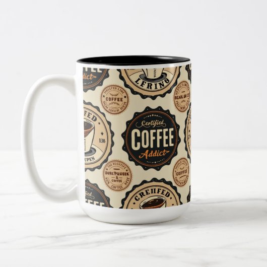 Koffieverslaafde koffie mok (Links)