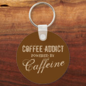 Koffieverslaafde met cafeïne-sleutelhangers sleutelhanger (Voorkant)