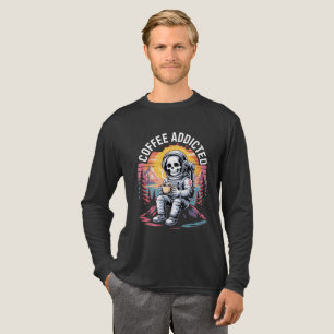 Koffieverslaafde Space Astronaut Skeleton Edition Tri-Blend Shirt