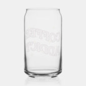 koffieverslaafde | sprankelende retro blikvorm glas (Achterkant)