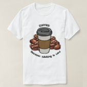 Koffieverslaafde T-shirt (Design voorkant)