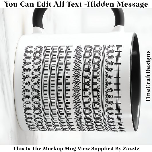 Koffieverslaafde Verborgen Bericht Grappige nieuwi Mok