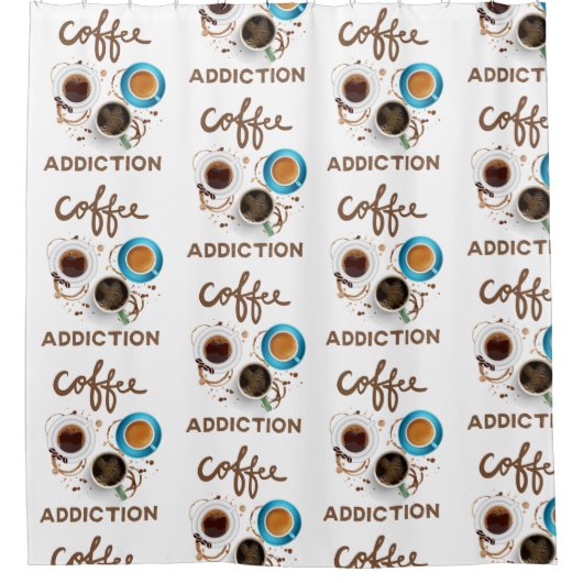 koffieverslaving douchegordijn (Voorkant)