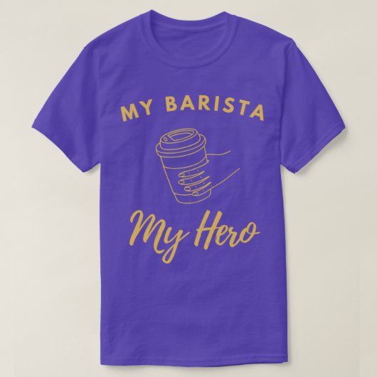 Koffieverslaving Mijn Barista is mijn Hero T-shirt (Design voorkant)