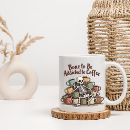 Koffieverslaving skelet Mok