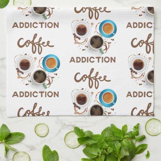 koffieverslaving theedoek (Gevouwen)