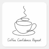 Koffievertrouwen Herhaal – Leuke Quote Sticker (Voorkant)