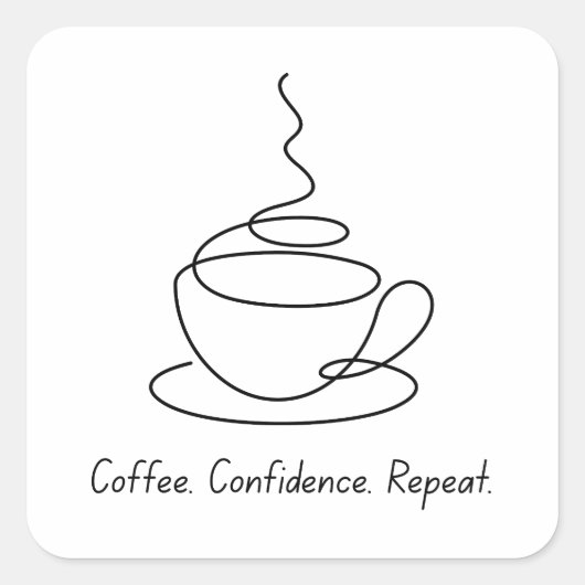 Koffievertrouwen Herhaal – Leuke Quote Sticker (Voorkant)