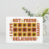 Koffievierkant, aanpasbaar kaart (Staand voorkant)