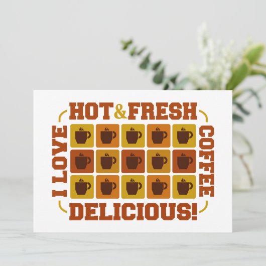 Koffievierkant, aanpasbaar kaart (Staand voorkant)