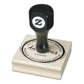 Koffievlek cirkel-aangepaste familienaam rubberstempel (Stempel)