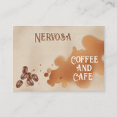 Koffievlek en bonen Hedendaags Visitekaartje (Voorkant)