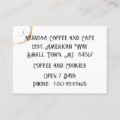 Koffievlek en bonen Hedendaags Visitekaartje (Achterkant)