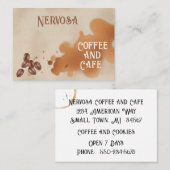 Koffievlek en bonen Hedendaags Visitekaartje (Voorkant / Achterkant)