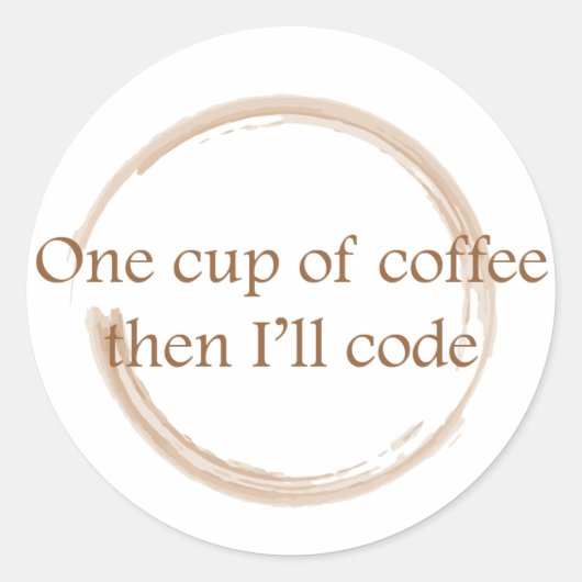 Koffievlek Ronde Sticker (Voorkant)