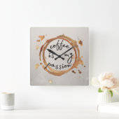 koffievlekken vierkante klok (Huis)