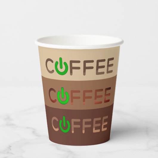 Koffievoeding (groen) papieren bekers (Achterkant)