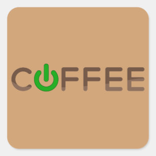 Koffievoeding (groen) vierkante sticker