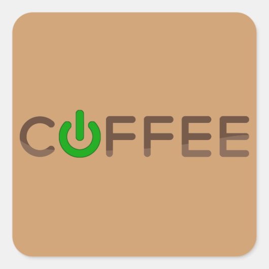 Koffievoeding (groen) vierkante sticker (Voorkant)