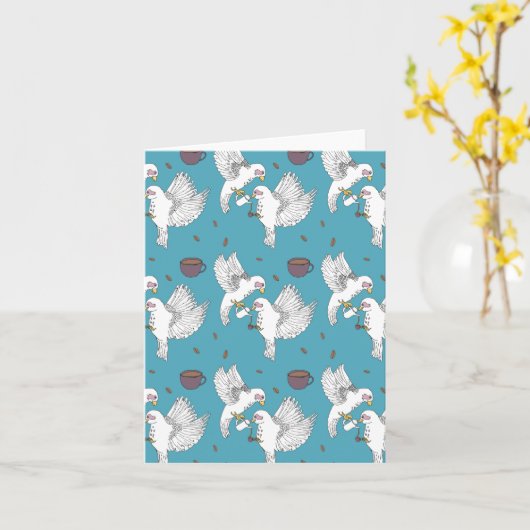 Koffievogels Drink Kaart (Gele Bloem)