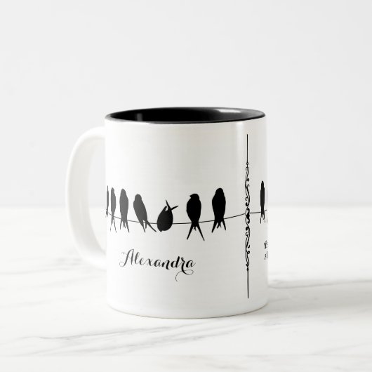 Koffievogels op een draad aanpassen door de Mok Ko (Voorkant links)