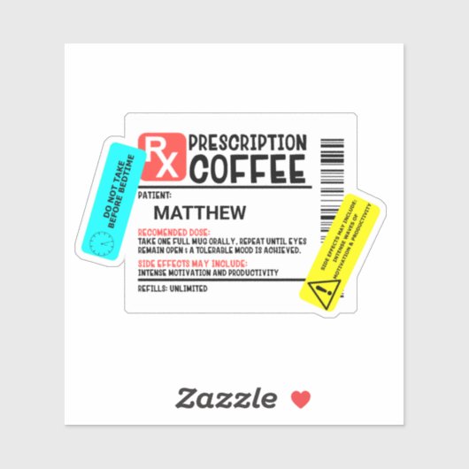 Koffievoorstelling met waarschuwingslabels Funny Sticker (Vel)