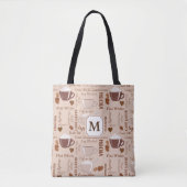 Koffievoorwaarden monogram tote bag (Voorkant)