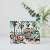 Koffiewagen Venice Beach Briefkaart (Staand voorkant)
