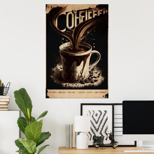  Koffiewandkunst Poster (Thuiskantoor)