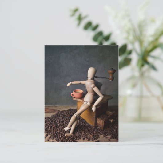 Koffiewerknemer Briefkaart (Staand voorkant)