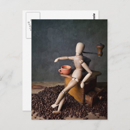 Koffiewerknemer Briefkaart (Voorkant / Achterkant)