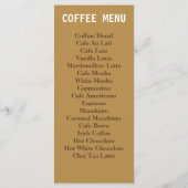 Koffiewervelingen Cafe Menu Koffiewinkel Rack Kaar (Achterkant)