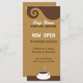 Koffiewervelingen Cafe Menu Koffiewinkel Rack Kaar (Voorkant / Achterkant)