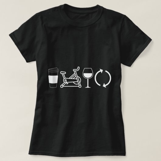 Koffiewijn herhalen Funny Spinning Class Worko T-shirt (Design voorkant)