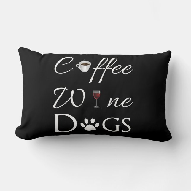 Koffiewijn — Honden Lumbar Pillow Kussen (Voorkant)