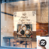 Koffiewinkel aanpassen, groot vooraan raamsticker (Cafe Raam)