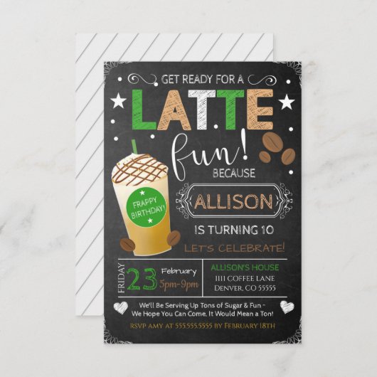 Koffiewinkel - Aanuitnodiging tot aardedag van de  Kaart (Voorkant / Achterkant)