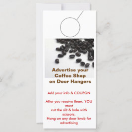 Koffiewinkel Adverteren DEUR HANGER-labels