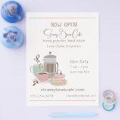 Koffiewinkel Bakkerij Cafe Quirky Retro Waterverf Flyer (Enkel)