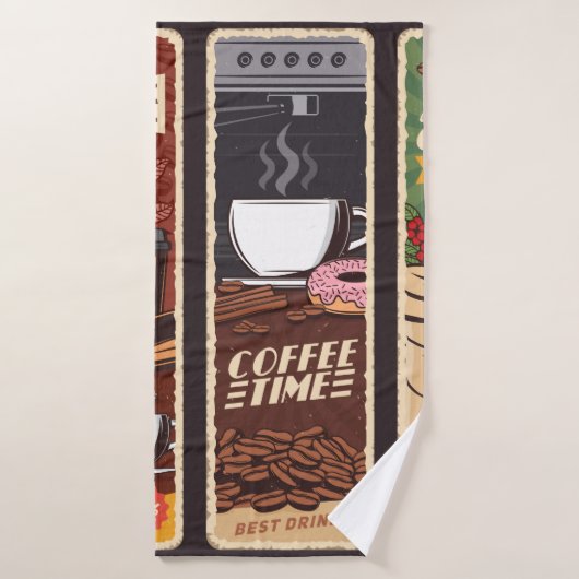 Koffiewinkel   banners, cafetaria en badhanddoek (Badhanddoek)