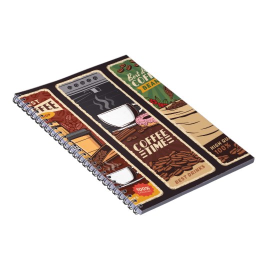 Koffiewinkel   banners, cafetaria en notitieboek (Rechterzijde)