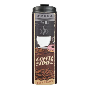 Koffiewinkel banners, cafetaria en thermosbeker