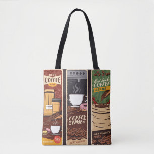 Koffiewinkel banners, cafetaria en tote bag