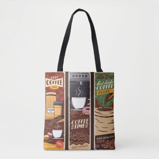 Koffiewinkel   banners, cafetaria en tote bag (Voorkant)