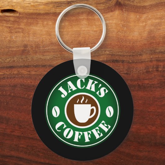 Koffiewinkel Bean en Cup logo sleutelhanger voor b (Voorkant)