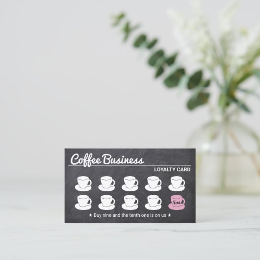 Koffiewinkel - bijtend Chalkboard - afe Loyalty (Staand voorkant)