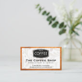 Koffiewinkel | Bonen | Houtgrens Visitekaartje (Staand voorkant)