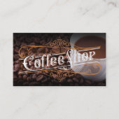 Koffiewinkel -  briefing | Beker en bonen Visitekaartje (Voorkant)