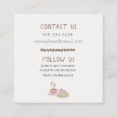 Koffiewinkel Café Bakkerij Quirky Retro Waterverf Vierkante Visitekaartje (Achterkant)