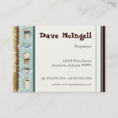 Koffiewinkel Cappuccino, Espresson Latte kaarten Visitekaartje (Achterkant)